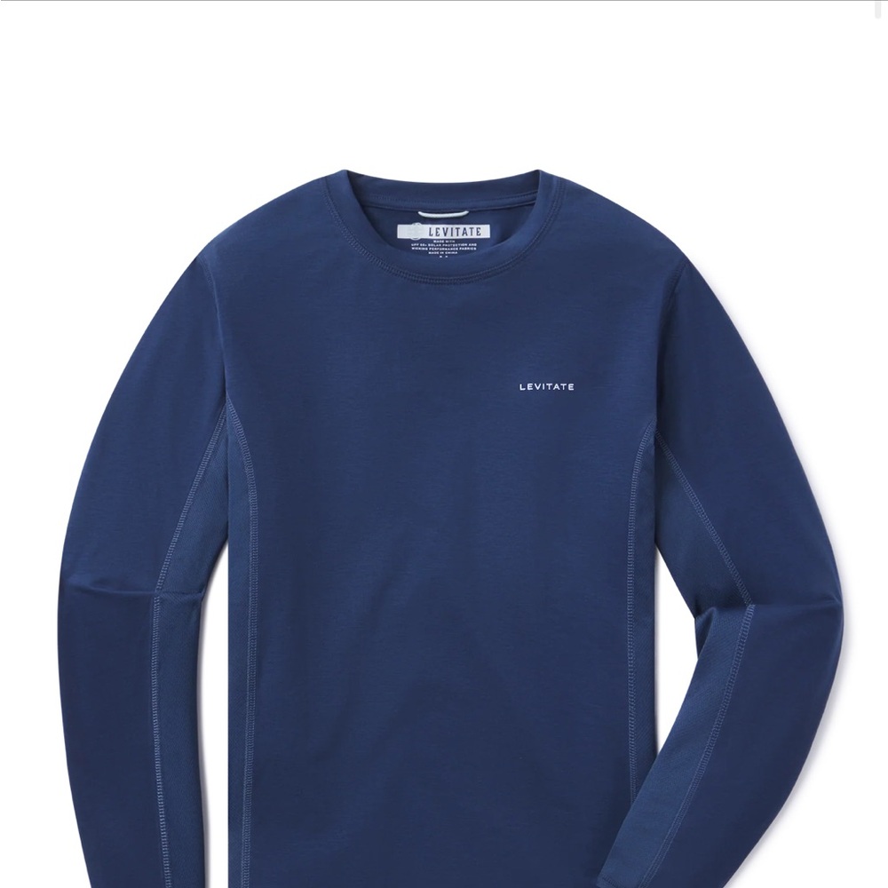 Levitate NWT Men’s Sea Run Wicking L/S shirt, Size M, True navy, UPF 50+ rating